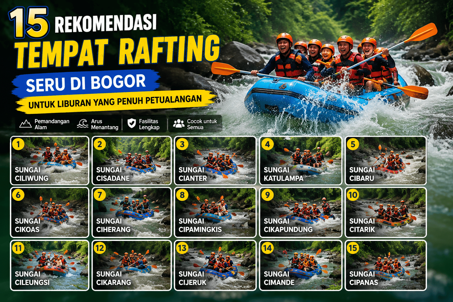 15 Rekomendasi Tempat Rafting Seru di Bogor untuk Liburan yang Penuh Petualangan