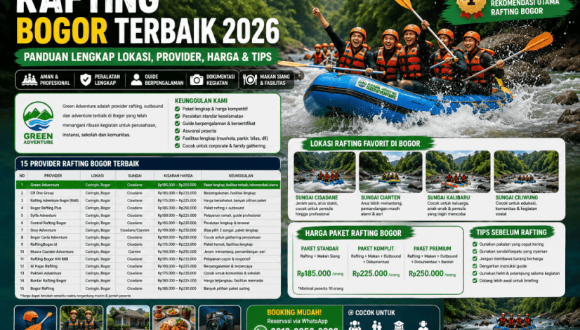 Rafting Bogor Terbaik 2026 | Harga, Provider & Tips Lengkap