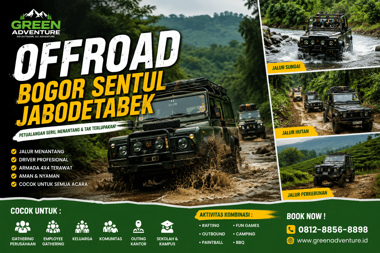 Offroad Bogor Sentul Murah 2026 | Paket Jeep Adventure Green Adventure