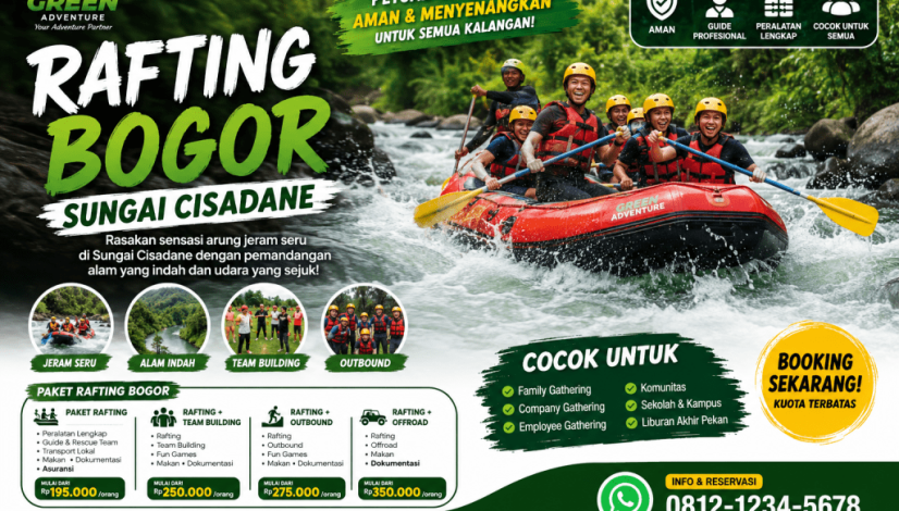Rafting Bogor Terbaik | Paket Rafting Cisadane Murah - Green Adventure