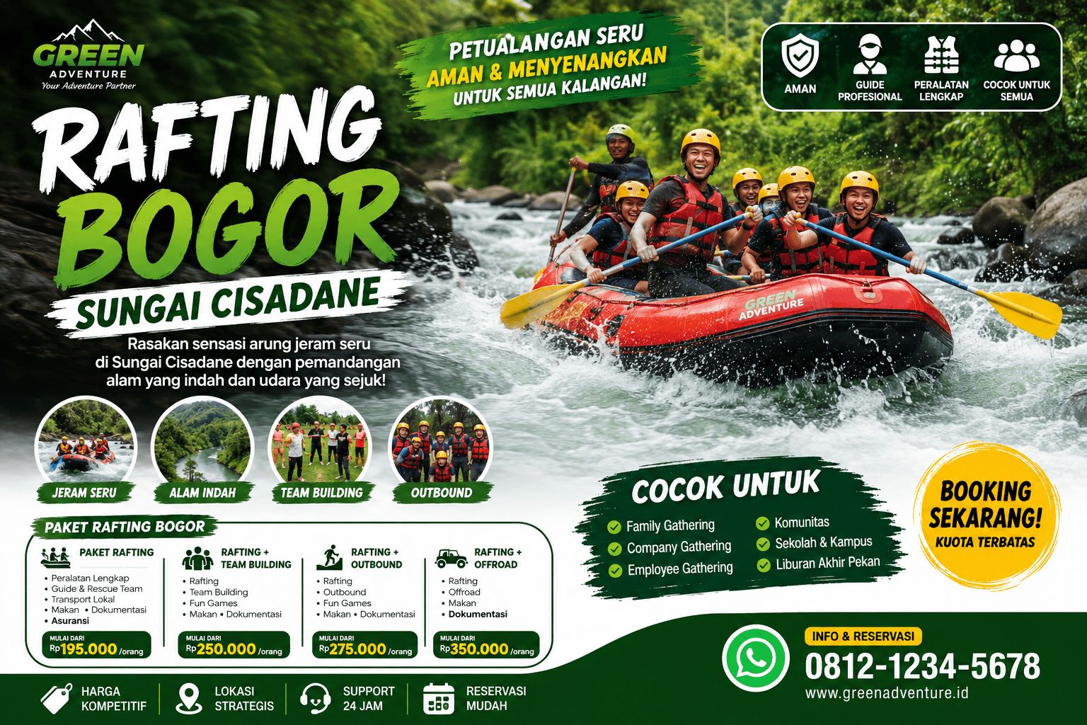 Rafting Bogor Terbaik | Paket Rafting Cisadane Murah - Green Adventure
