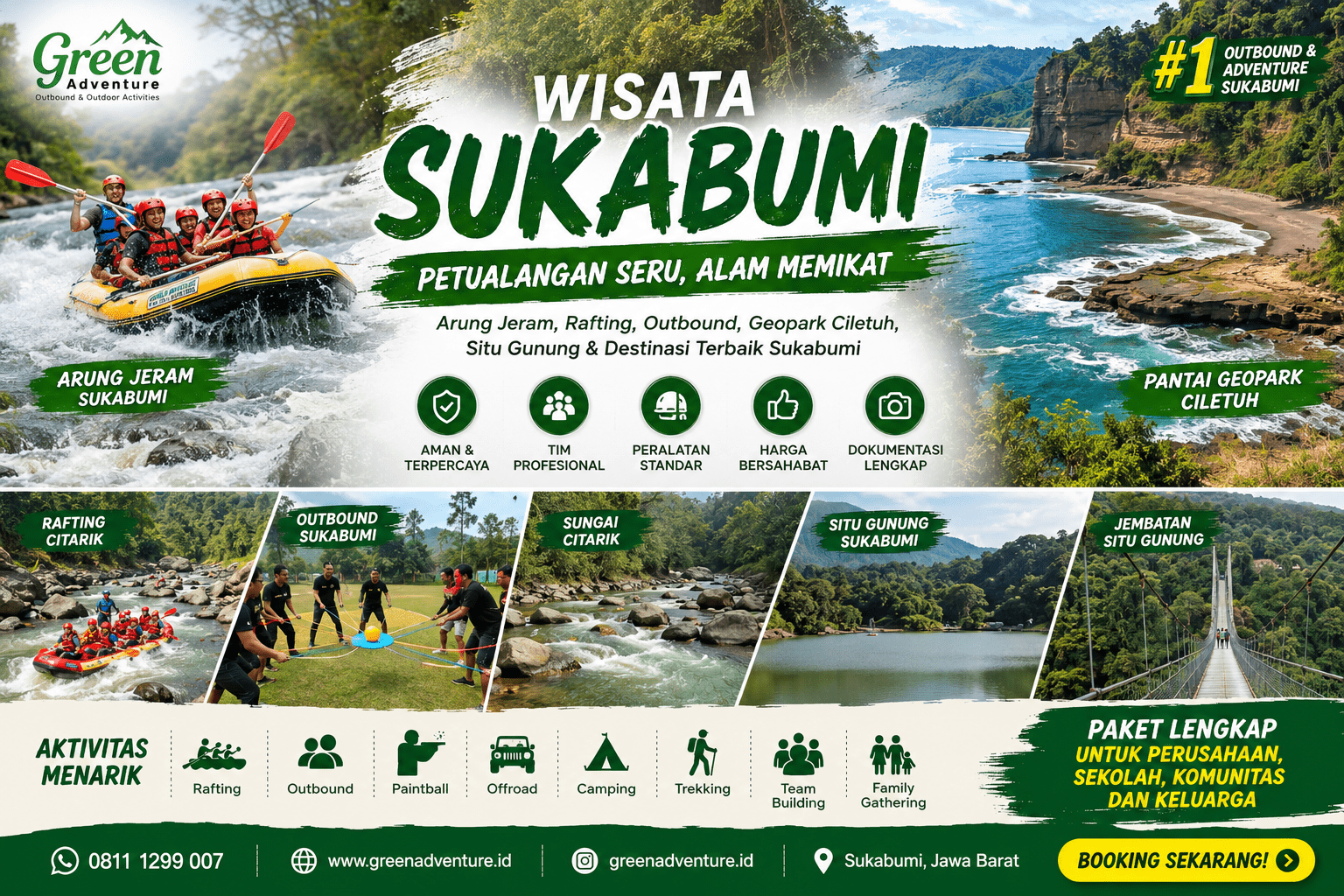 Arung Jeram Sukabumi | Rafting Citarik, Outbound & Geopark Ciletuh